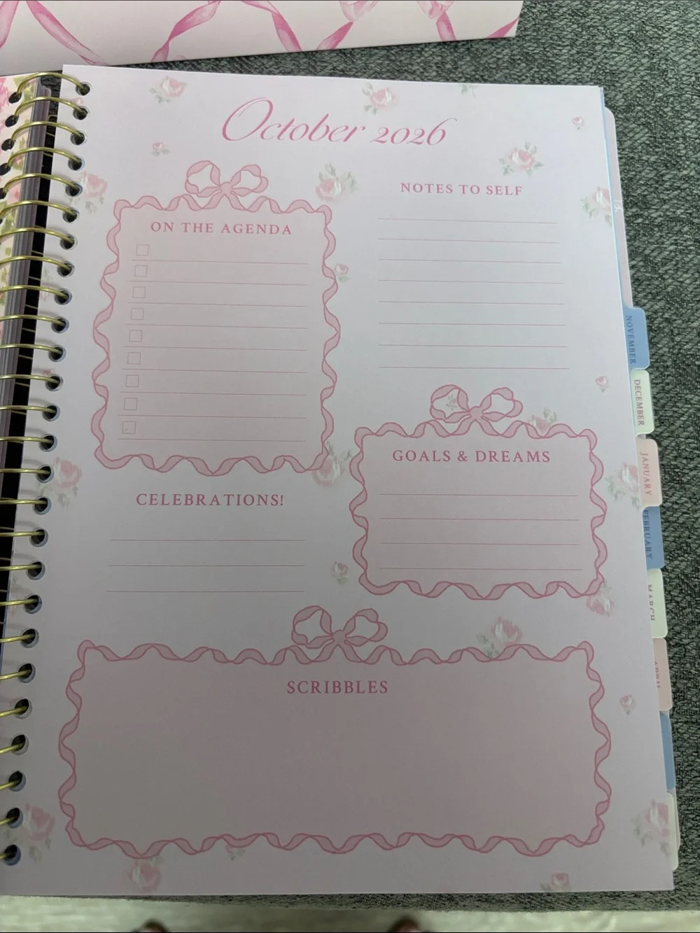 LoveShackFancy 2026-2027 Weekly/vinyl covers Monthly Planner - Pink w/gift bag